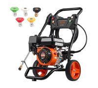 VEVOR Nettoyeur haute pression à essence, 3400 PSI, laveuse haute pression à gaz, 10 L/min, avec pompe en aluminium, pistolet pulvérisateur, rallonge et 5 buses pour voiture, maison, allée, vertical