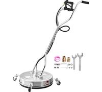 VEVOR Nettoyeur de surface pour nettoyeur haute pression 520 mm, accessoire nettoyeur sol en acier inox sur roues, 310 bar max. connecteur 0,95 cm 2 buses pulvérisation double poignée pour béton patio