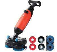 Nettoyeur multifonctions, autolaveuse électrique commerciale sans fil autopropulsée à rotation à 360°, polisseuse de carrelage, extracteur de moquette, brosse de nettoyage motorisée, rouge-1