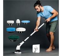 Nettoyeur rotatif sans fil pour la maison, gadgets de cuisine, brosses à cheveux, balai de salle de bain, brosse de nettoyage multifonctionnelle, serpillières électriques 5-in-1 Magic Brush