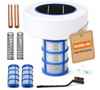 Nettoyeur solaire ioniseur de piscine en cuivre et argent avec 2 ensembles d'accessoires sans chlore pour piscines hors sol, spa, jacuzzi