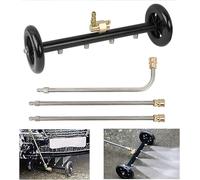 Nettoyeur sous-châssis à double fonction pour nettoyeur haute pression, balai pour lavage de voiture avec 3 pièces de rallonge, 40,6 cm