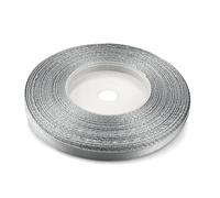 Netuno - 1 ruban de satin, 6 mm x 32 m, couleur : argent, en tissu, décoratif, pour le bricolage, la décoration de mariage, l’emballage de cadeau