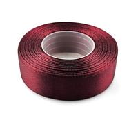 Netuno - 1 ruban de satin de 25 mm x 32 m - Couleur rouge bordeaux foncé - Ruban décoratif en tissu - Pour travaux manuels, décoration de mariage, emballage cadeau