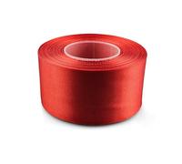 Netuno - 1 ruban de satin de 50 mm x 32 m - Couleur rouge - Ruban décoratif en tissu - Pour travaux manuels, décoration de mariage, emballage cadeau