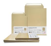 Netuno 100 enveloppes d’expédition brunes (50 C4 + 50 C5) grandes pochettes d’expédition sans fenêtre enveloppes commerciales grand format pour lettres A4 documents factures enveloppe postale