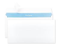 Netuno 1000 enveloppes commerciales longues DL 110 x 220 mm 90g enveloppes postales adhésives avec impression intérieure bleue sans fenêtre enveloppe blanche pour bureau lettres factures documents