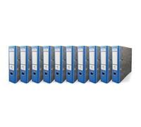 Netuno 10x Classeurs à 2 anneaux Ekobox marbrés bleus - Organisateurs de dossiers de 75 mm de large - Format A4 - En carton pour bureau, étagère, dossiers de bureau, bureau de bureau