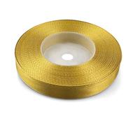 Netuno 1x ruban de satin doré 12 mm x 32 m rouleaux de ruban satin ruban tissu multicolore ruban de décoration ruban à bricoler ruban satin décoratif pour Noël Pâques cadeau anniversaire mariage