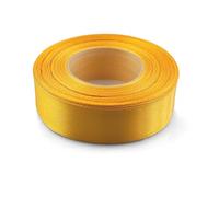 Netuno 1x ruban de satin jaune foncé 25 mm x 32 m rouleaux de ruban satin ruban décoratif ruban tissu ruban de décoration ruban satin pour emballages cadeaux bricolage mariage anniversaires artisanat