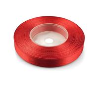 Netuno 1x ruban de satin rouge 12 mm x 32 m rouleaux de ruban satin bande tissu multicolore bande de décoration à bricoler décoratif pour Noël Pâques cadeau anniversaire mariage