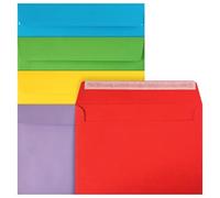 Netuno 20 enveloppes colorées mix intense C5 162 x 229 mm rabat droit set de grandes enveloppes élégantes pour documents A5 lettres mariage anniversaire Noël invitations cartes de voeux