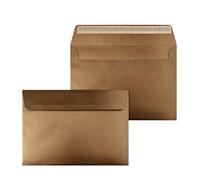 Netuno 20 enveloppes nacrées couleur marron C5 162 x 229 mm 120g grande enveloppe brillante enveloppes élégantes pour documents A5 lettres mariage anniversaire Noël invitations cartes de voeux