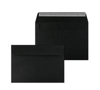 Netuno 20 enveloppes noires élégantes C5 162 x 229 mm 120g grande enveloppe rabat droit enveloppes colorées pour documents A5 lettres mariage anniversaire Noël invitations cartes de voeux