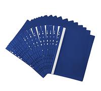 Netuno 20x chemise à lamelle perforée bleu foncé pour documents | A4 dossier à lamelle protège-documents farde à lamelle avec couverture transparente chemise perforée pour bureau