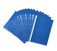 Netuno 20x chemise à lamelle perforée bleue pour documents | A4 dossier à lamelle protège-documents farde à lamelle avec couverture transparente chemise perforée pour bureau