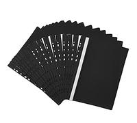 Netuno 20x chemise à lamelle perforée noire pour documents | A4 dossier à lamelle protège-documents farde à lamelle avec couverture transparente chemise perforée pour bureau