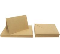 Netuno 25 cartes brunes avec enveloppes couleurs assorties C6 114 x 162 mm set de carte pliée papier kraft et enveloppe brune pour mariage anniversaire DIY invitations Noël cartes de voeux