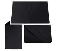 Netuno 25 Cartes Vierges Noires B6 Avec Enveloppes - Rainbow Set de Cartes Pliables et Enveloppes Décoratives Colorées Pour Invitations, Vœux, Anniversaire