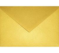 Netuno 25 enveloppes dorées C6 162x114 mm chic et raffinées | 120g Aster Metallic Cherish · enveloppes sophistiquées et distinguées pour mariage, faire-part de mariage & Noël