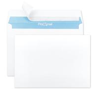 Netuno 50 enveloppes commerciales blanches C6 114 x 162 mm 90g enveloppes postales adhésives avec impression intérieure bleue sans fenêtre enveloppe blanche pour bureau lettres factures documents