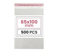 Netuno 500 sachets plats en PP 6,5 x 10 cm sachets plastiques transparents en polypropylène emballages d'envoi sacs plastiques transparents sacs plats d'expédition sac d'expédition plastique