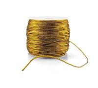 Netuno Cordon métallique doré 50m Cordon décoratif Non élastique Cordon de Bricolage pour étiquettes Cadeaux Emballage DIY Pendentif Sapin de Noël Cartes d'invitation décoration Sapin de Noël