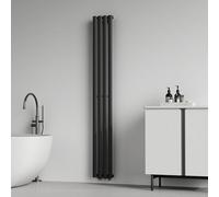 [neu.haus] Radiateur à Panneau Simple Radiateur Design Plat Chauffage Central pour Salon Chambre Salle de Bain 484 W Acier 180 x 24 cm Noir