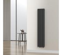 Radiateur plat 'Nore' Noir 160x30cm Double couche 1006W