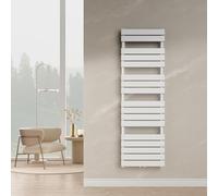 [neu.haus] Radiateur Sèche-Serviettes Chauffage à Lames Plates pour Salle de Bain Porte-Serviettes Mural Chauffant à l'eau Chaude 844 W Acier 160 x 50 cm Blanc