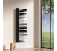 Radiateur sèche-serviettes 'Kviteseid' avec distance de raccordement de 50 mm Acier 146 x 45 cm Noir