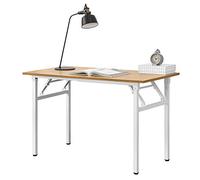 [neu.haus] Table Pliante Table de Cuisine Table à Manger Hauteur Réglable pour 4 Personnes 120 x 60 x 75-76,4cm Hêtre et Blanc