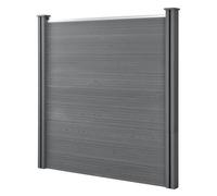 [neu.holz] Clôture de Jardin Brise Vue Brise Vent Bois Composite (WPC) Segovia Gris183 x 187cm