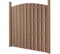 [neu.holz] Clôture en Plein Cintre Brise Vue Brise Vent Bois Composite WPC Brun 185 x 193 cm