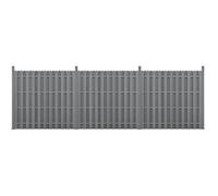 Kit de 3 Clôtures Barrière Brise Vue Brise Vent Bois Composite (WPC) Gris 185 x 562 cm