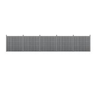 Kit de 5 Clôtures Barrière Brise Vue Brise Vent Bois Composite (WPC) Gris 185 x 932 cm