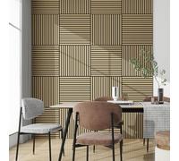Ensemble de 12 panneaux muraux acoustiques 3D « Vang » avec lamelles droites 4,32 m² aspect chêne