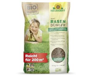 Neudorff Azet Engrais Biologique pour Gazon 200 m² pour Une Surface de pelouse Dense, Verte et résistante avec 6 Mois d'efficacité Longue durée, 10 kg