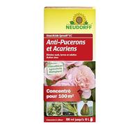 Neudorff Insecticide Spruzit EC Anti-Pucerons et Acariens - Insecticide jardin anti acarien et anti araignée, action sur œufs larves adultes, Concentré pour 100m², 100 ml