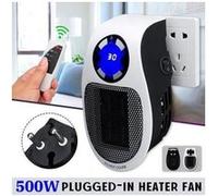 NEÜFU 500W Mini Chauffage électrique Soufflant Radiateur Prise EU LED télécommande Blanc Blanc G