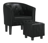 ""NEUF 2026"" CHIC Chaise cabriolet, SWEETY, Fauteuil simple, max. charge 110 kg, avec repose-pied,noir similicuir 70x56x68 cm FF5386