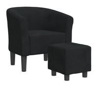 ""NEUF 2026"" CHIC Chaise cabriolet, SWEETY, Fauteuil simple, max. charge 110 kg, avec repose-pied,noir velours 70x56x68 cm FF5374