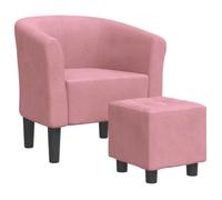 ""NEUF 2026"" CHIC Chaise cabriolet, SWEETY, Fauteuil simple, max. charge 110 kg, avec repose-pied,rose velours 70x56x68 cm FF5377