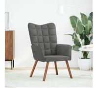 ""NEUF 2026"" CHIC Chaise de relaxation, SWEETY, Max. charge 110 kg, Gris foncé Velours 61.5x69x95.5 cm FF5302
