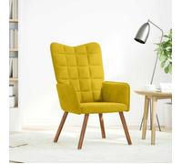 ""NEUF 2026"" CHIC Chaise de relaxation, SWEETY, Max. charge 110 kg, jaune velours 61.5x69x95.5 cm FF5308
