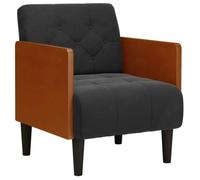 ""NEUF 2026"" CHIC Chaise simple, SWEETY, Fauteuil de salon, 1 PLACE, avec accoudoirs, noir 55 cm velours FF4750
