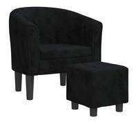 ""NEUF 2026"" CHIC Chaise simple, SWEETY, Fauteuil de salon, 1 PLACE, avec repose-pied, noir velours 70x56x68 cm FF4638