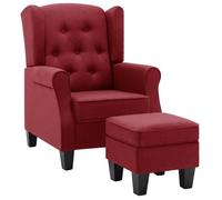 ""NEUF 2026"" CHIC Chaise simple, SWEETY, Fauteuil de salon, 1 PLACE, avec repose-pied, Rouge bordeaux tissu, 68x78x94 cm FF4556