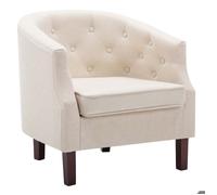 ""NEUF 2026"" CHIC Chaise simple, SWEETY, Fauteuil de salon, 1 PLACE, beige tissu, 65x64x65 cm FF4372