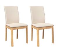 ""NEUF 2026"" CHIC Chaises à manger, SWEETY, pour cuisine, avec coussins, lot de 2, bois massif caoutchouc 48.5x49x90 cm CCC1150